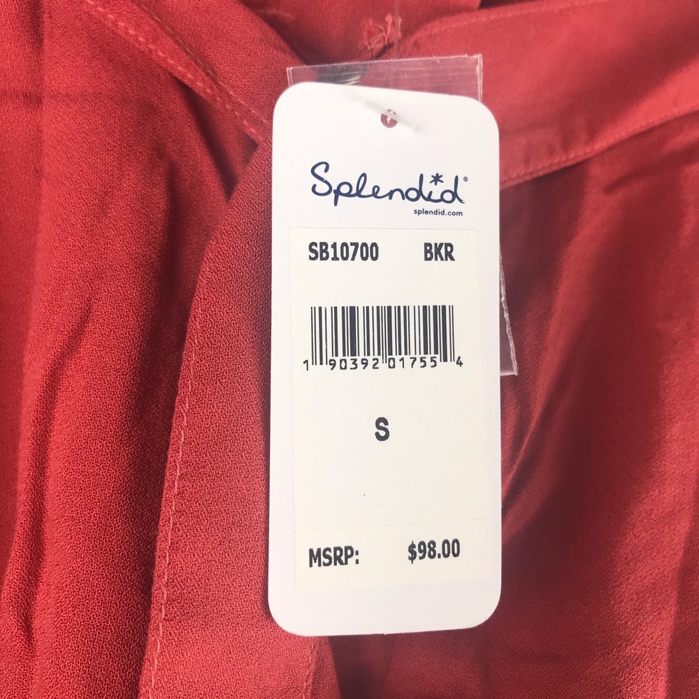 SPLENDID Cross Hatch High Waisted Shorts Brick Red NWT - Picture 7 of 8